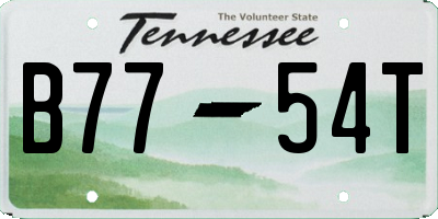 TN license plate B7754T