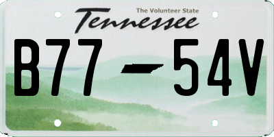 TN license plate B7754V