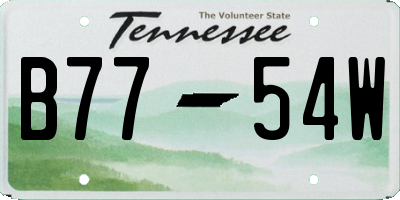 TN license plate B7754W