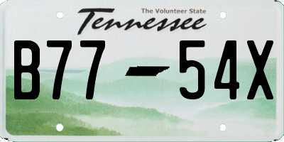 TN license plate B7754X