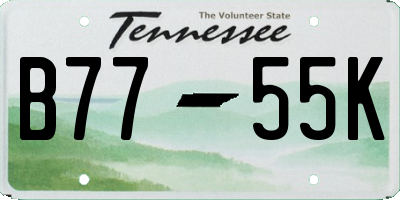TN license plate B7755K