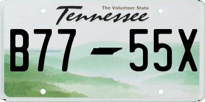 TN license plate B7755X