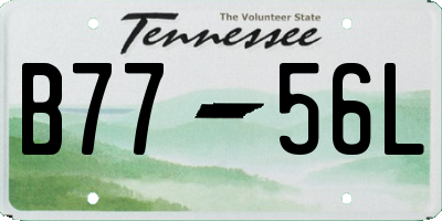 TN license plate B7756L