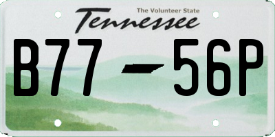 TN license plate B7756P