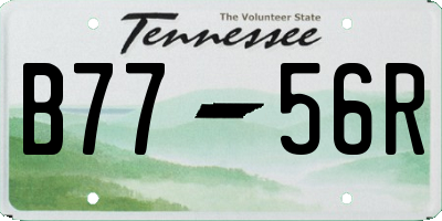 TN license plate B7756R