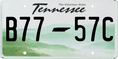 TN license plate B7757C