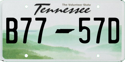 TN license plate B7757D
