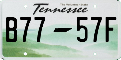 TN license plate B7757F