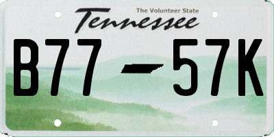 TN license plate B7757K