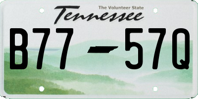 TN license plate B7757Q