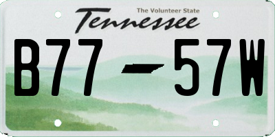 TN license plate B7757W