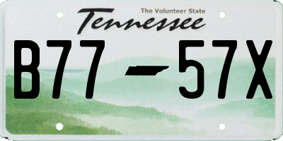TN license plate B7757X