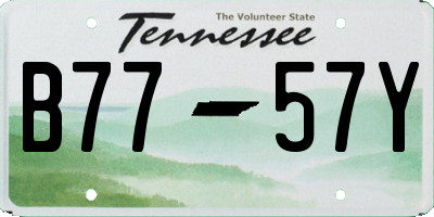 TN license plate B7757Y