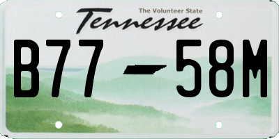 TN license plate B7758M