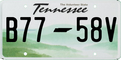 TN license plate B7758V