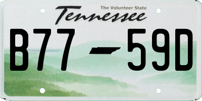 TN license plate B7759D