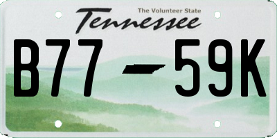 TN license plate B7759K