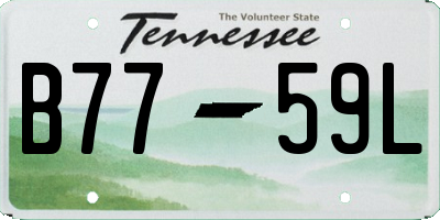 TN license plate B7759L