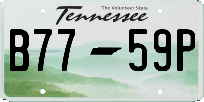 TN license plate B7759P