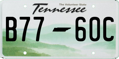 TN license plate B7760C