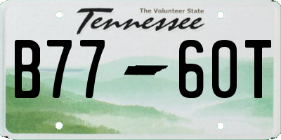 TN license plate B7760T
