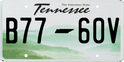 TN license plate B7760V