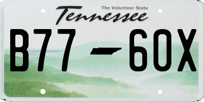TN license plate B7760X