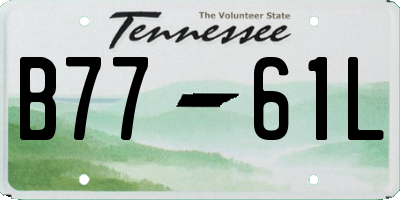 TN license plate B7761L