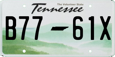 TN license plate B7761X