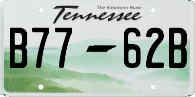 TN license plate B7762B