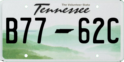 TN license plate B7762C