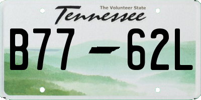 TN license plate B7762L