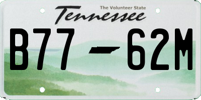 TN license plate B7762M