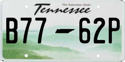 TN license plate B7762P