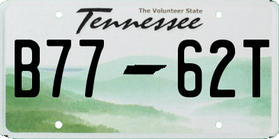 TN license plate B7762T