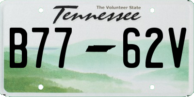 TN license plate B7762V