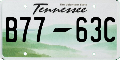 TN license plate B7763C