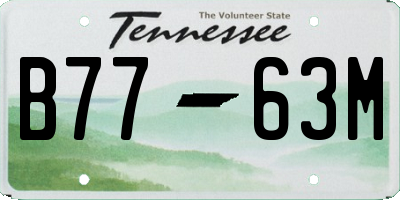 TN license plate B7763M