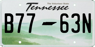 TN license plate B7763N