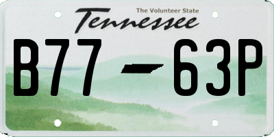TN license plate B7763P