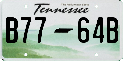 TN license plate B7764B