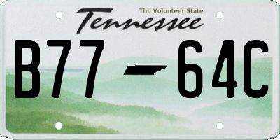 TN license plate B7764C