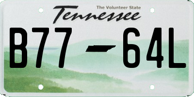 TN license plate B7764L