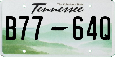 TN license plate B7764Q