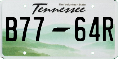 TN license plate B7764R