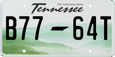 TN license plate B7764T