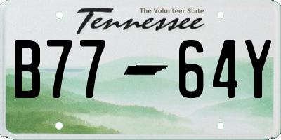 TN license plate B7764Y