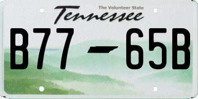 TN license plate B7765B