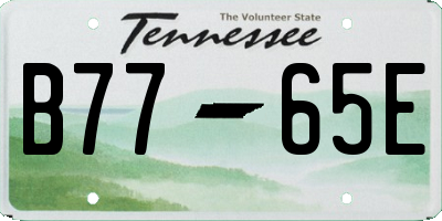 TN license plate B7765E