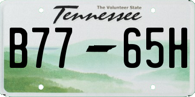 TN license plate B7765H